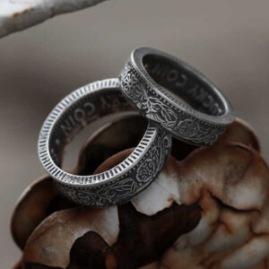 999 Pure Silver Vintage Engraved Handmade Couple's Ring