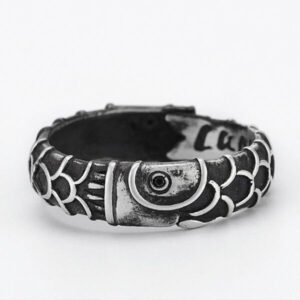 Men's Retro 999 Silver Carp Ring, Symbol of Good Luck