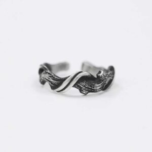 999 Pure Silver 'Driftwood' Couple's Ring - Adjustable Ring