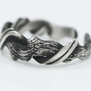 999 Pure Silver 'Driftwood' Couple's Ring - Adjustable Ring