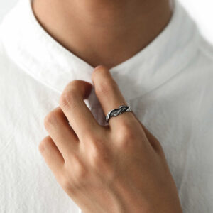 999 Pure Silver 'Driftwood' Couple's Ring - Adjustable Ring