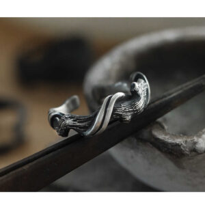 999 Pure Silver 'Driftwood' Couple's Ring - Adjustable Ring
