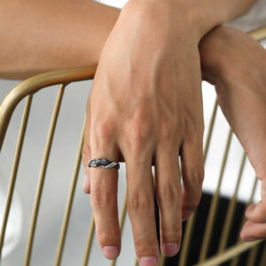 999 Pure Silver 'Driftwood' Couple's Ring - Adjustable Ring