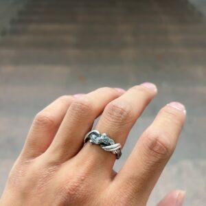 999 Pure Silver 'Driftwood' Couple's Ring - Adjustable Ring photo review