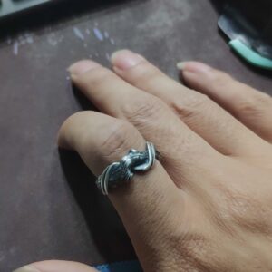 999 Pure Silver 'Driftwood' Couple's Ring - Adjustable Ring photo review