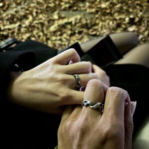 999 Pure Silver 'Driftwood' Couple's Ring - Adjustable Ring photo review