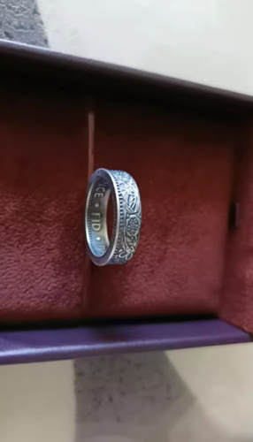 999 Pure Silver Vintage Engraved Handmade Couple's Ring photo review