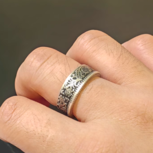 999 Pure Silver Vintage Engraved Handmade Couple's Ring photo review