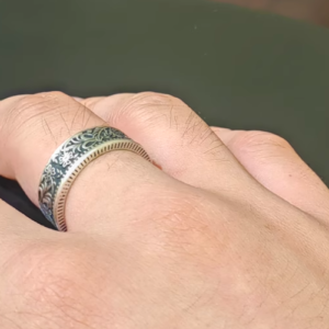 999 Pure Silver Vintage Engraved Handmade Couple's Ring photo review