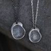 Custom Fingerprint Couple Necklace – 999 Sterling Silver Personalized Pendant Gift for Couples