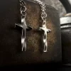 Vintage S999 Sterling Silver Cross Pendant – Handmade, Minimalist, Unique Couple Necklace