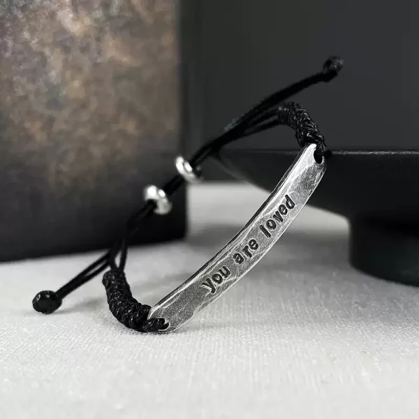 Custom S999 Sterling Silver Initial Bracelet Set – Personalized Handcrafted Couple Cord Bracelets