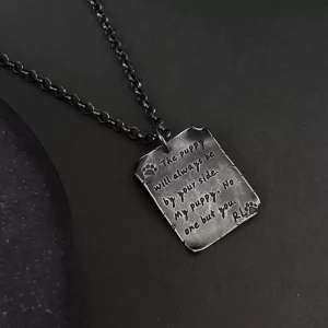 Custom Sterling Silver Engraved Couple Pendant – Handmade Minimalist Necklace