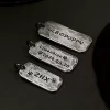 S999 Sterling Silver Handmade Engraved Couple Pendant – Vintage Oxidized Custom Anniversary Rectangle Tag Necklace