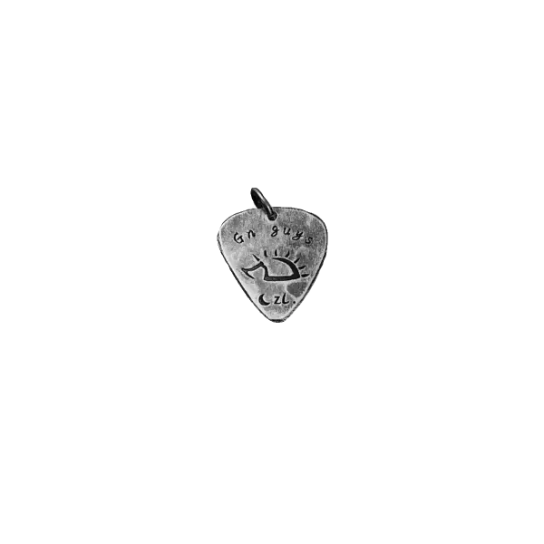 Custom S999 Sterling Silver Guitar Pick Necklace – Hand-Engraved Pendant for Men, Unique Couple Gift, Birthday Keepsake