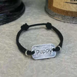 Custom Hand-Engraved Sterling Silver Letter Bracelet / Anklet – S999 Pure Silver Couple Tag Jewelry