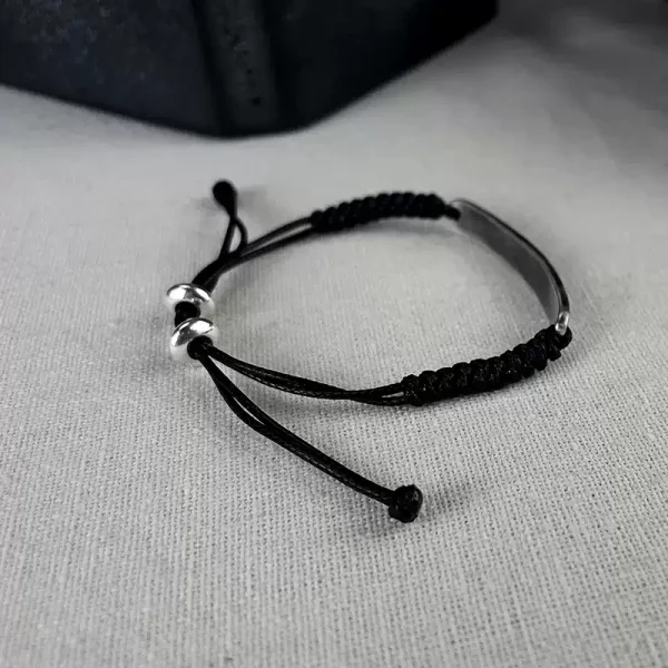 Custom S999 Sterling Silver Initial Bracelet Set – Personalized Handcrafted Couple Cord Bracelets