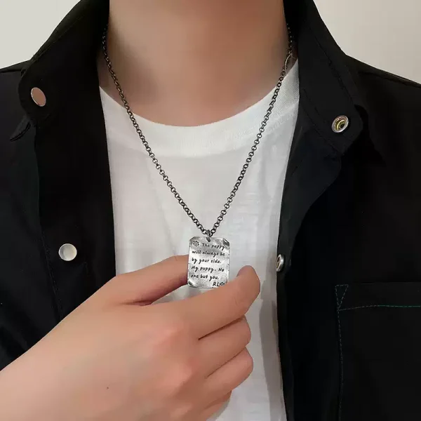 Custom Sterling Silver Engraved Couple Pendant – Handmade Minimalist Necklace