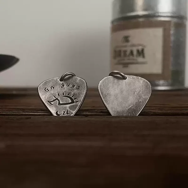 Custom S999 Sterling Silver Guitar Pick Necklace – Hand-Engraved Pendant for Men, Unique Couple Gift, Birthday Keepsake