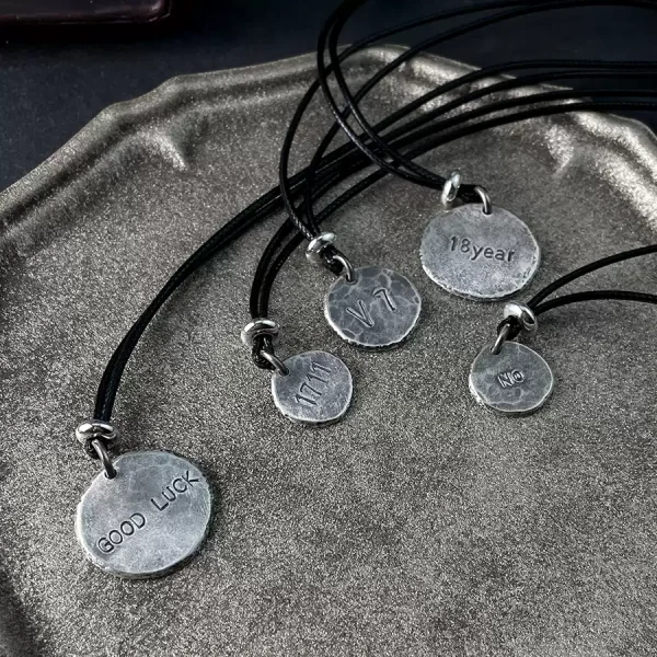 Hand-Engraved S999 Sterling Silver Pendant – Custom DIY Nameplate Necklace