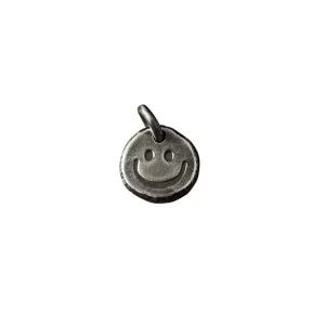 Custom Engraved S999 Silver Smiley Tag Pendant – Handmade Mini Charm for Bracelets & Necklaces