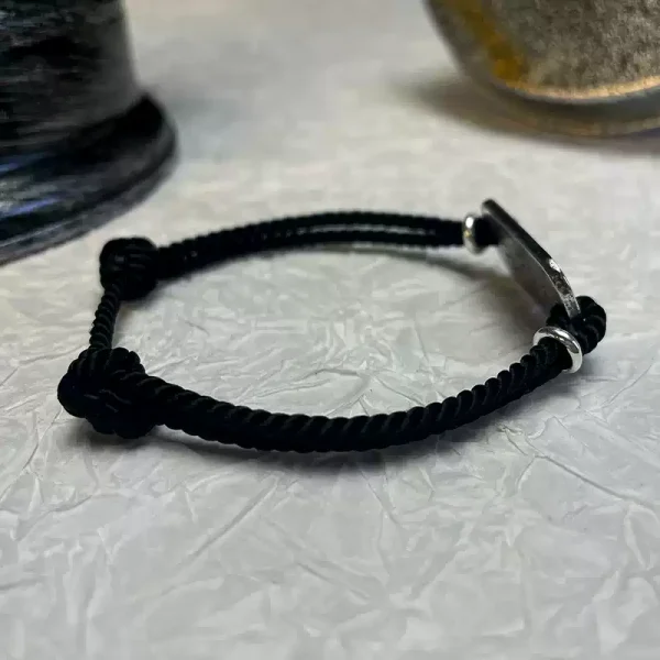 Custom Hand-Engraved Sterling Silver Letter Bracelet / Anklet – S999 Pure Silver Couple Tag Jewelry