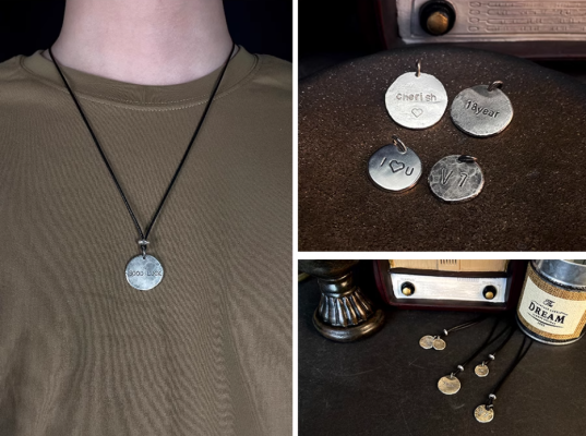 Hand-Engraved S999 Sterling Silver Pendant – Custom DIY Nameplate Necklace