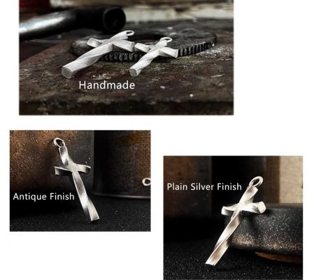 Vintage S999 Sterling Silver Cross Pendant – Handmade, Minimalist, Unique Couple Necklace