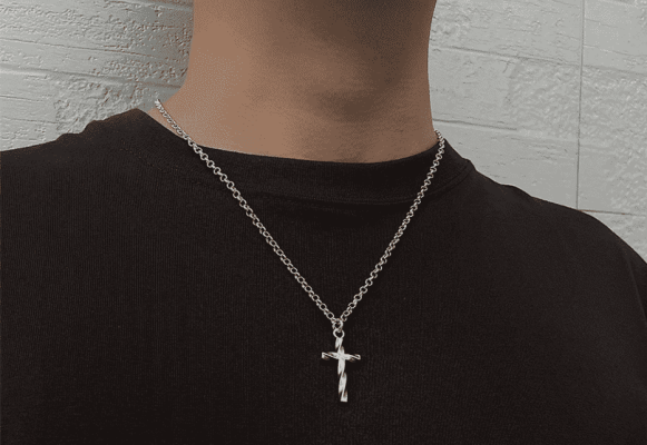 Vintage S999 Sterling Silver Cross Pendant – Handmade, Minimalist, Unique Couple Necklace