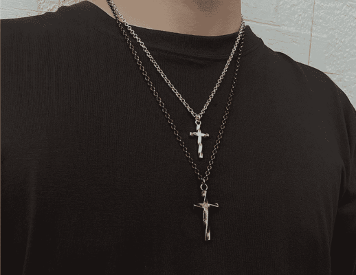 Vintage S999 Sterling Silver Cross Pendant – Handmade, Minimalist, Unique Couple Necklace
