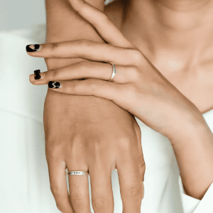Adjustable 990 Sterling Silver Couple Rings – Custom Engraving for Two
