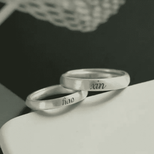 Adjustable 990 Sterling Silver Couple Rings – Custom Engraving for Two
