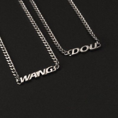 Custom Letter Necklace in Sterling Silver – Personalized Gift for Couples